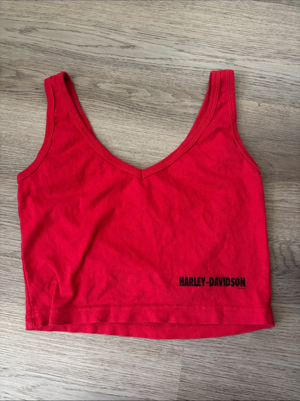 Harley-Davidson Red V-Neck Crop Top with Logo